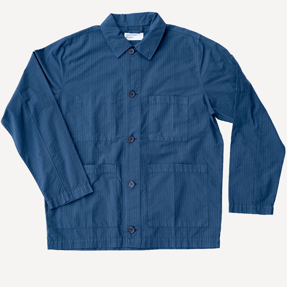 Coverall Jacket in Navy Nearly Pinstripe Navy