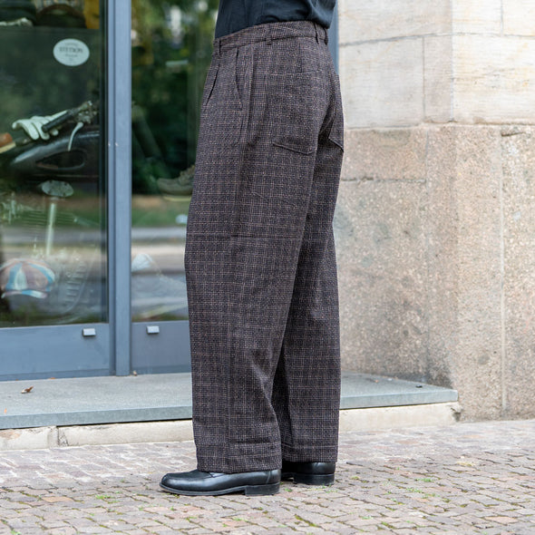 Duke Pant Cedar Check Brown