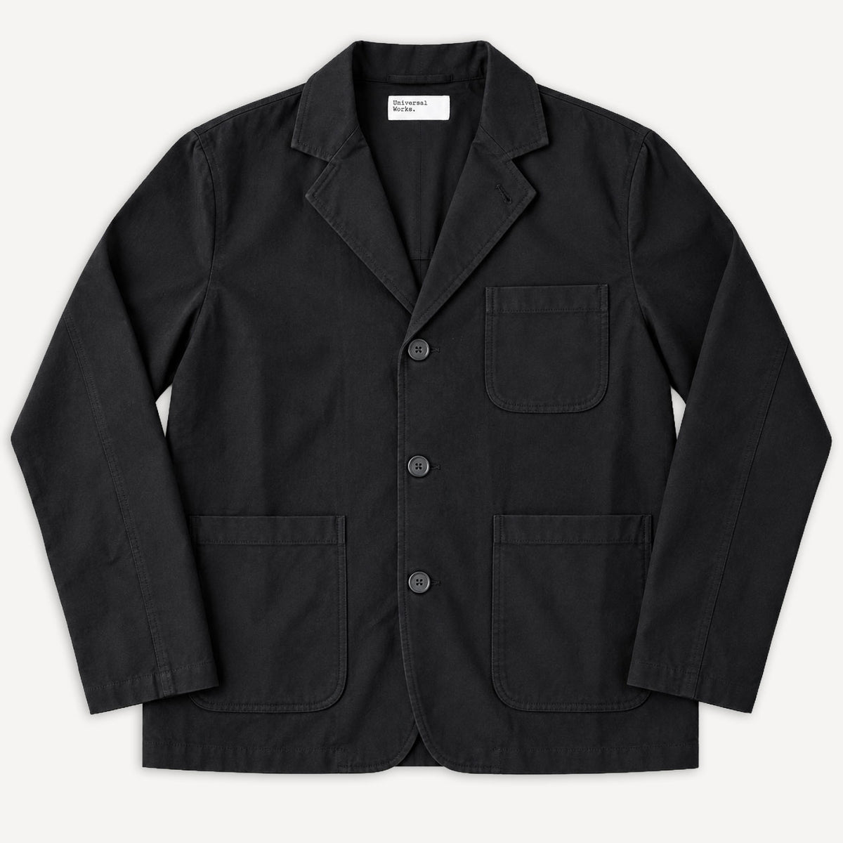Three Button Jacket Valencia Cotton Black