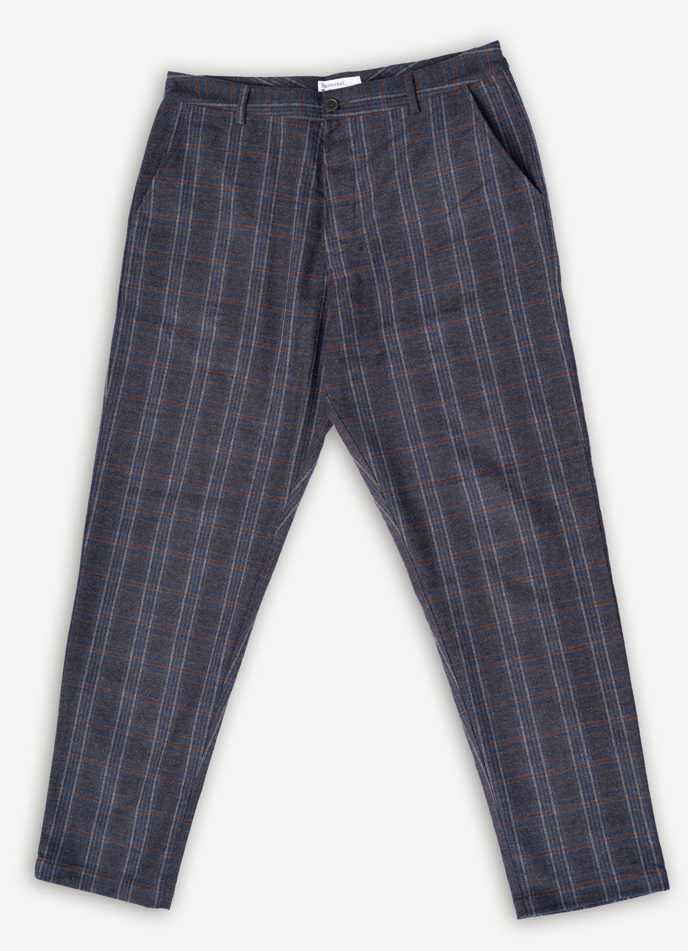 Military Chino Twist Wool Check Brown