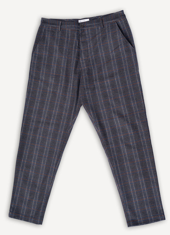 Military Chino Twist Wool Check Brown