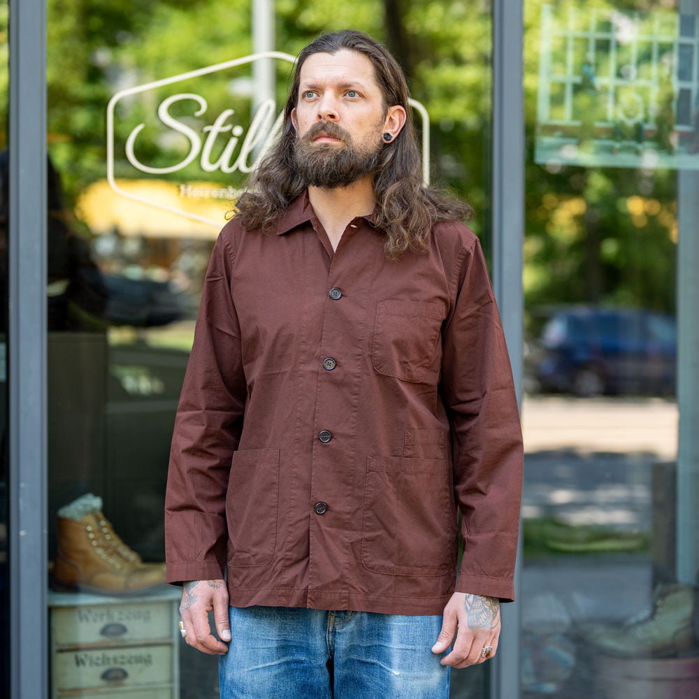 Bakers Overshirt Organic Poplin Brown