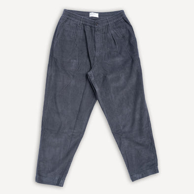 Pleated Track Pant Cord Charcoal