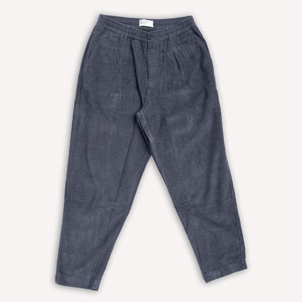 Pleated Track Pant Cord Charcoal