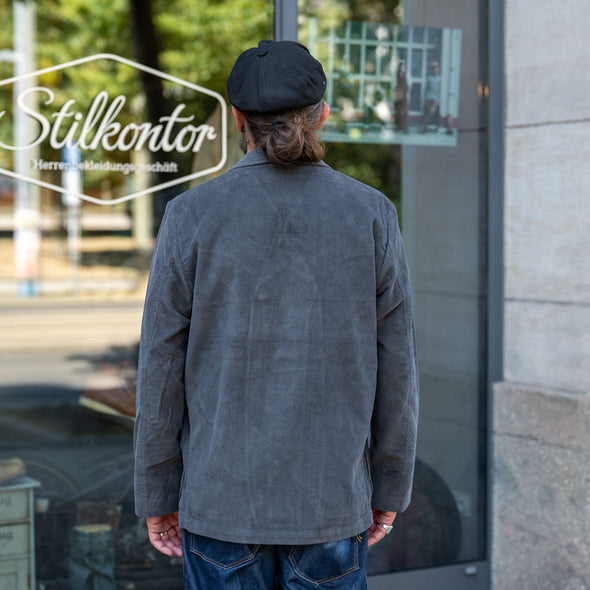 Three Button Jacket Cord Charcoal
