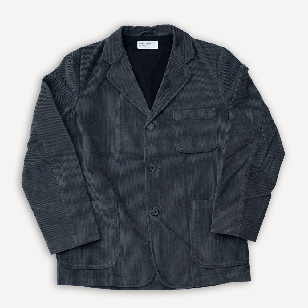 Three Button Jacket Cord Charcoal