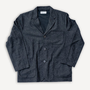 Three Button Jacket Salt/Pepper Tweed Black