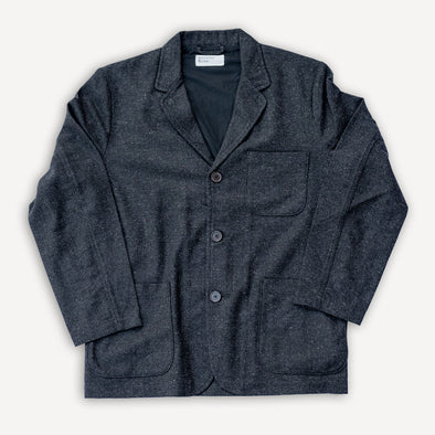 Three Button Jacket Salt/Pepper Tweed Black