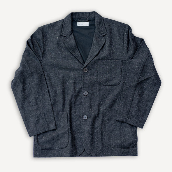 Three Button Jacket Salt/Pepper Tweed Black