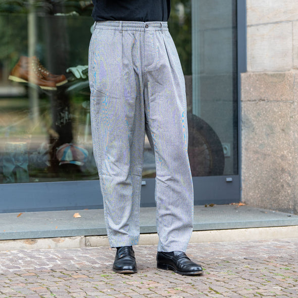 Pleated Track Pant Leon Tweed Grey
