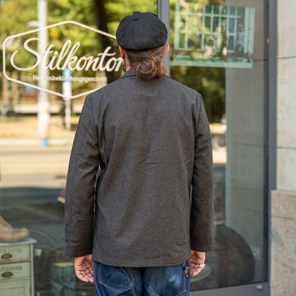 Two Button Jacket Upcycled Tweed Brown