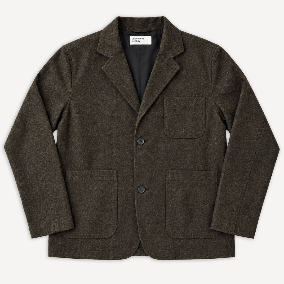 Two Button Jacket Upcycled Tweed Brown