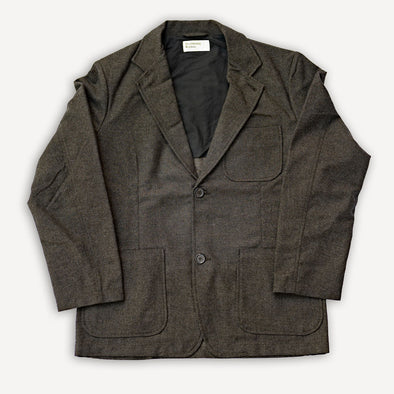 Two Button Jacket Upcycled Tweed Brown