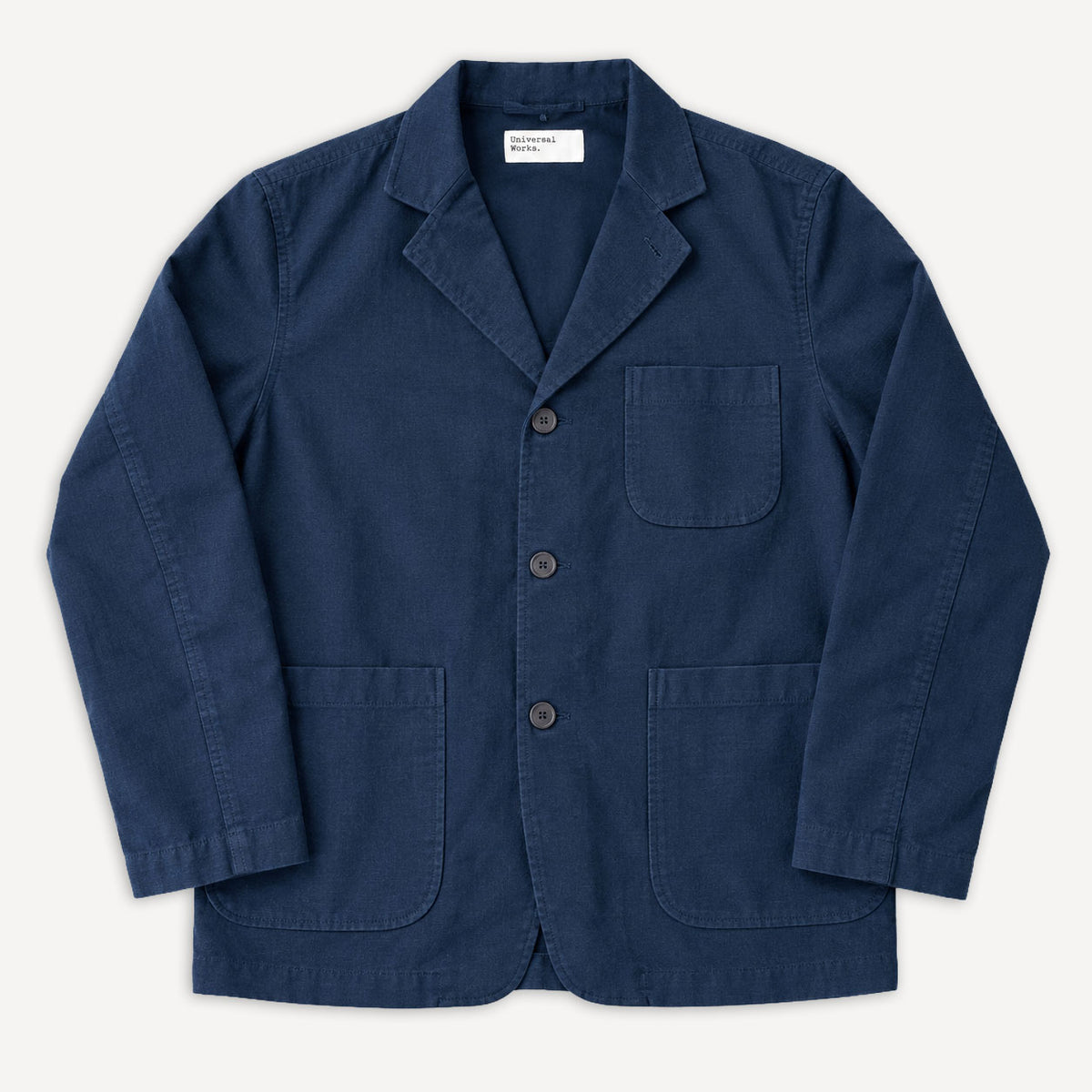 Three Button Jacket Lord Cotton Linen Navy