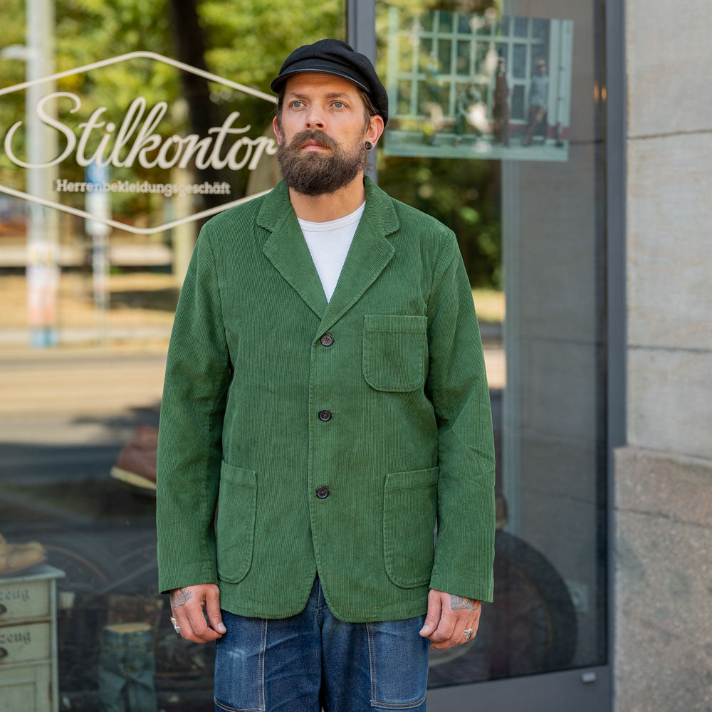 Three Button Jacket Cord Green