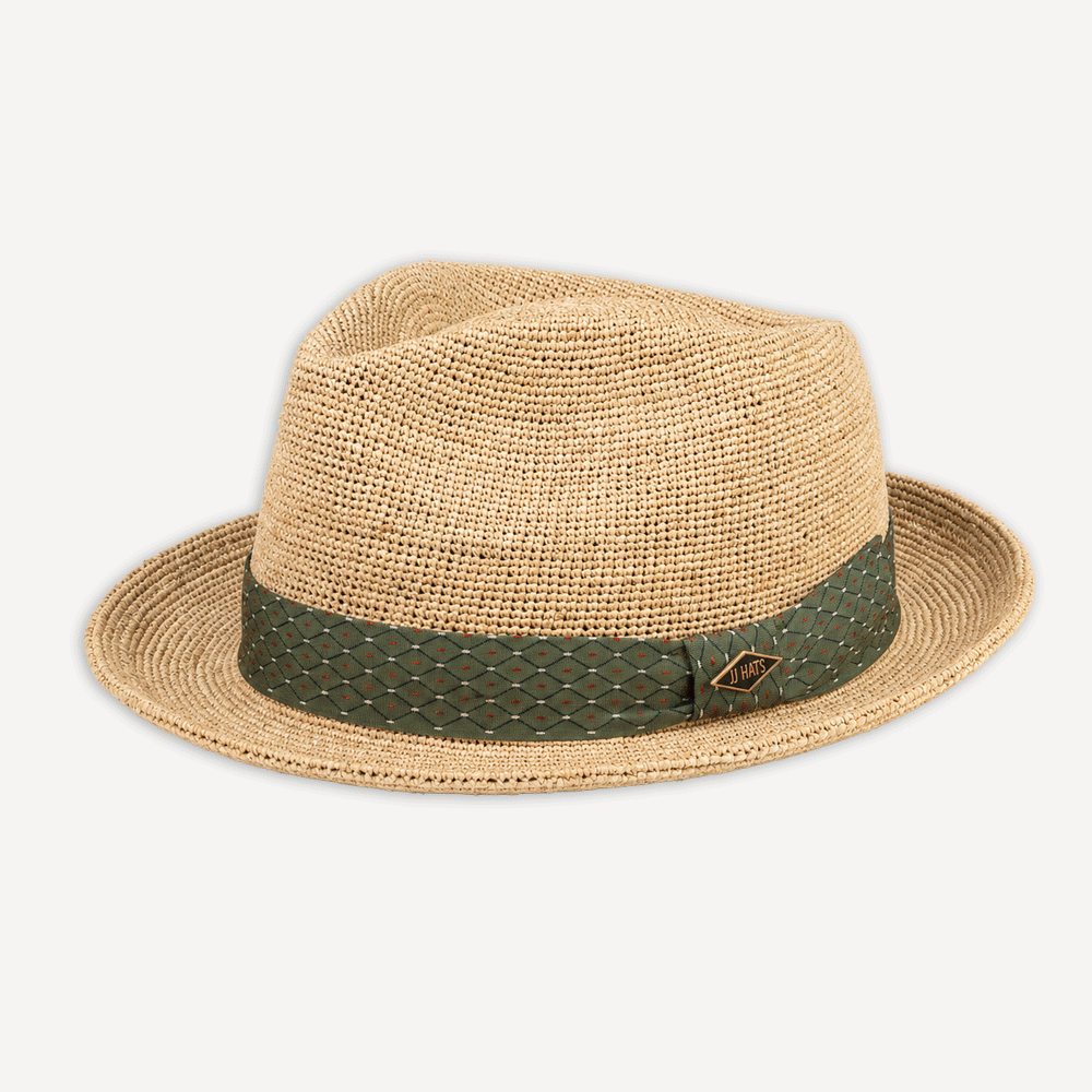 Fedora Raffia Crochet Beige
