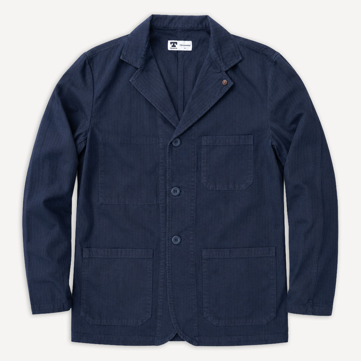 Work Blazer Herringbone Twill Navy
