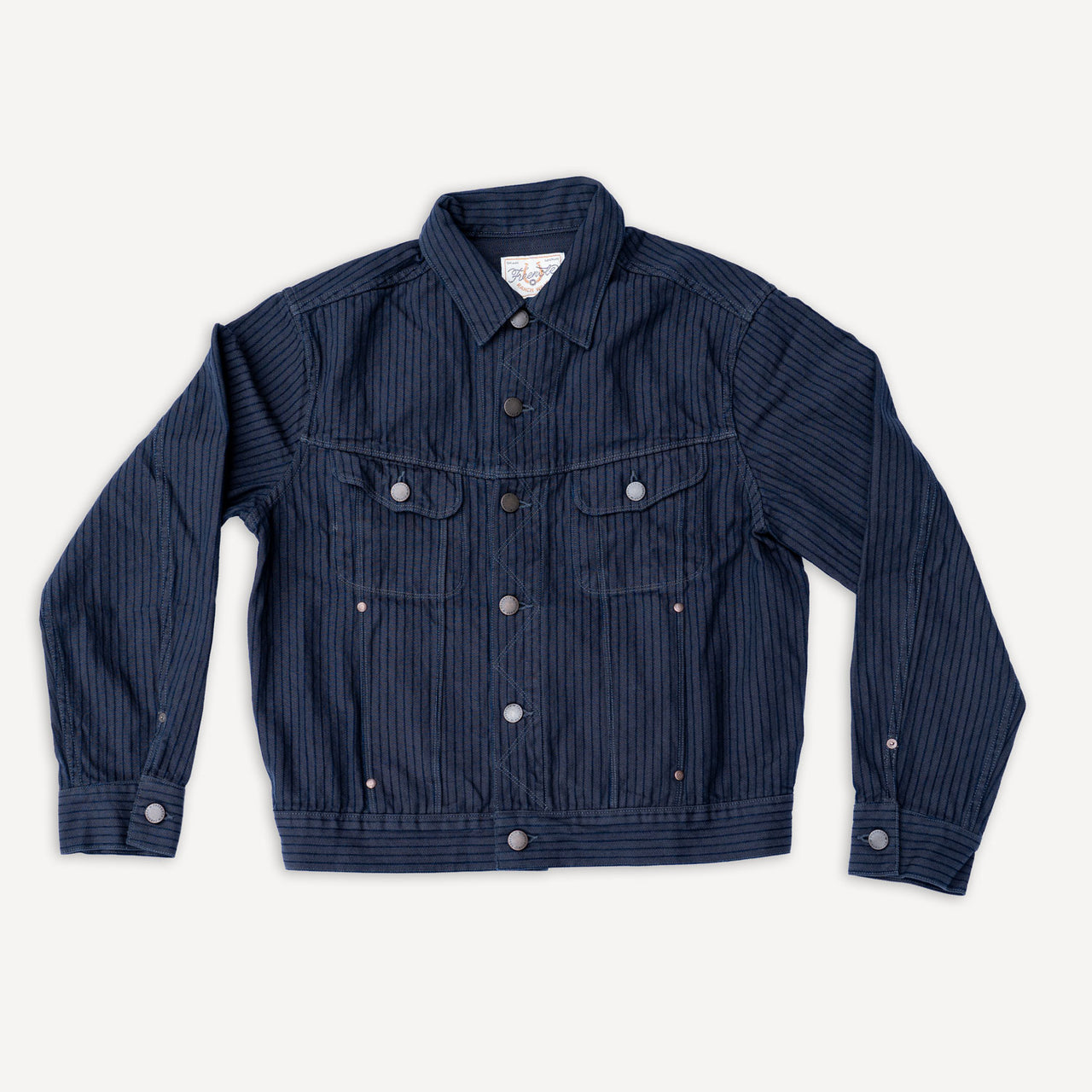 High Low Jacket Herringbone Indigo