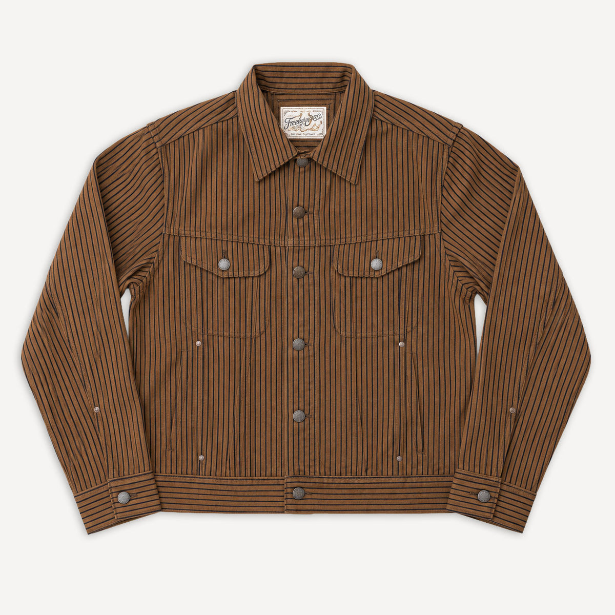 High Low Jacket Herringbone Brown