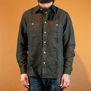 Utility Shirt Cotton/Linen Slub Espresso
