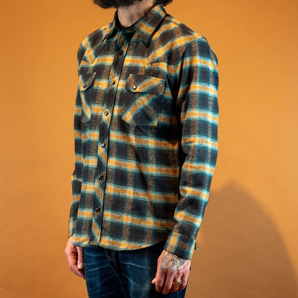 Dawson Shirt Check Flannel Black/Petrol/Rust