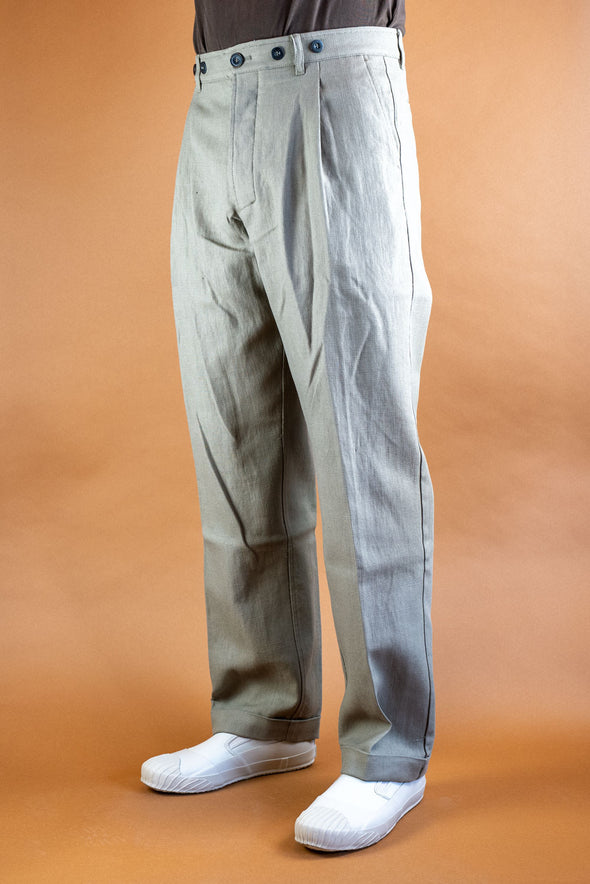 Sune Pleated Wide Cut Trousers Bay Leaf
