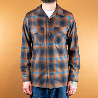 Board Shirt fitted Brown/Blue