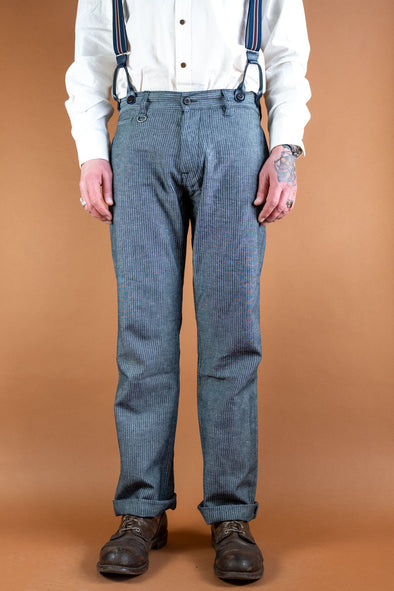 1942 Hunting Pant Grey Striped Linen