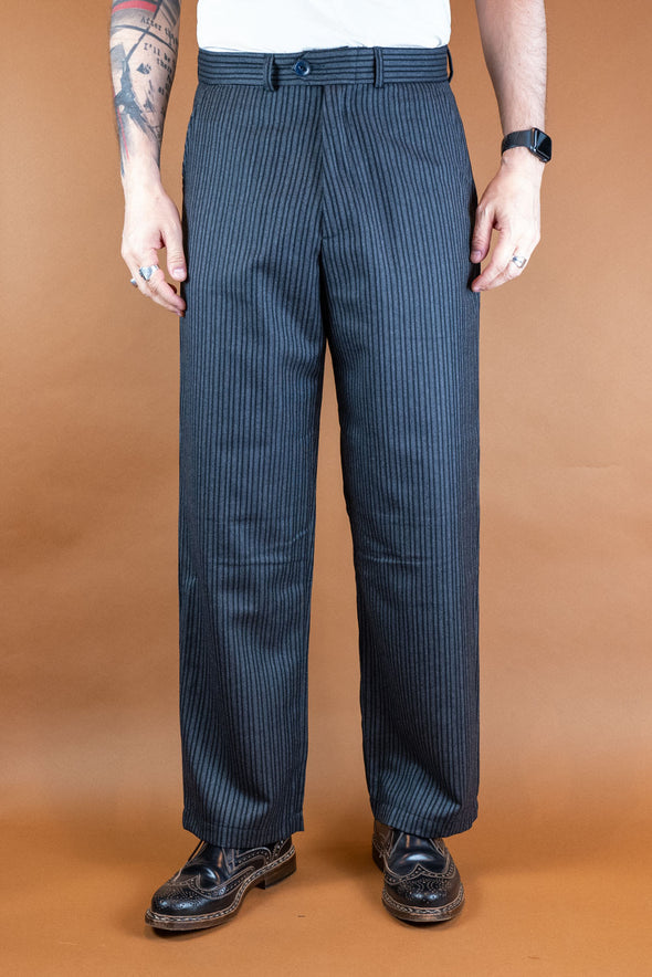 Wool Pants 130 Striped Grey