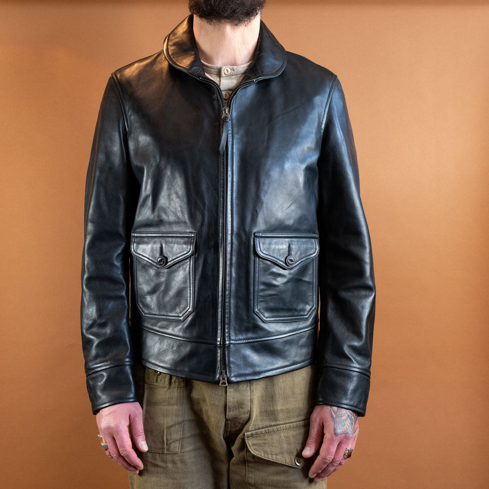 Lederjacke im Fliegerjackenstil Horsehide Black