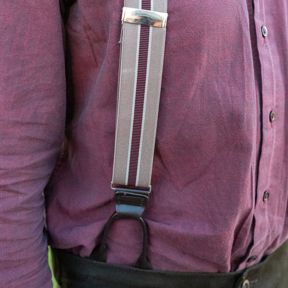 Hosenträger 36mm breit mit Rollzug Schwarz strukturiert